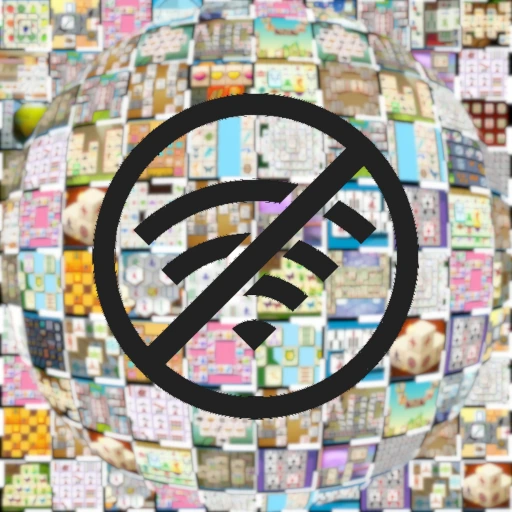 Tile Offline official artwork with tile boards and a no-WiFi symbol
